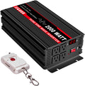 2000 Watt Pure Sine Wave Power Inverter 12V DC to 110V AC with 4 AC Outlets and USB Port C7866