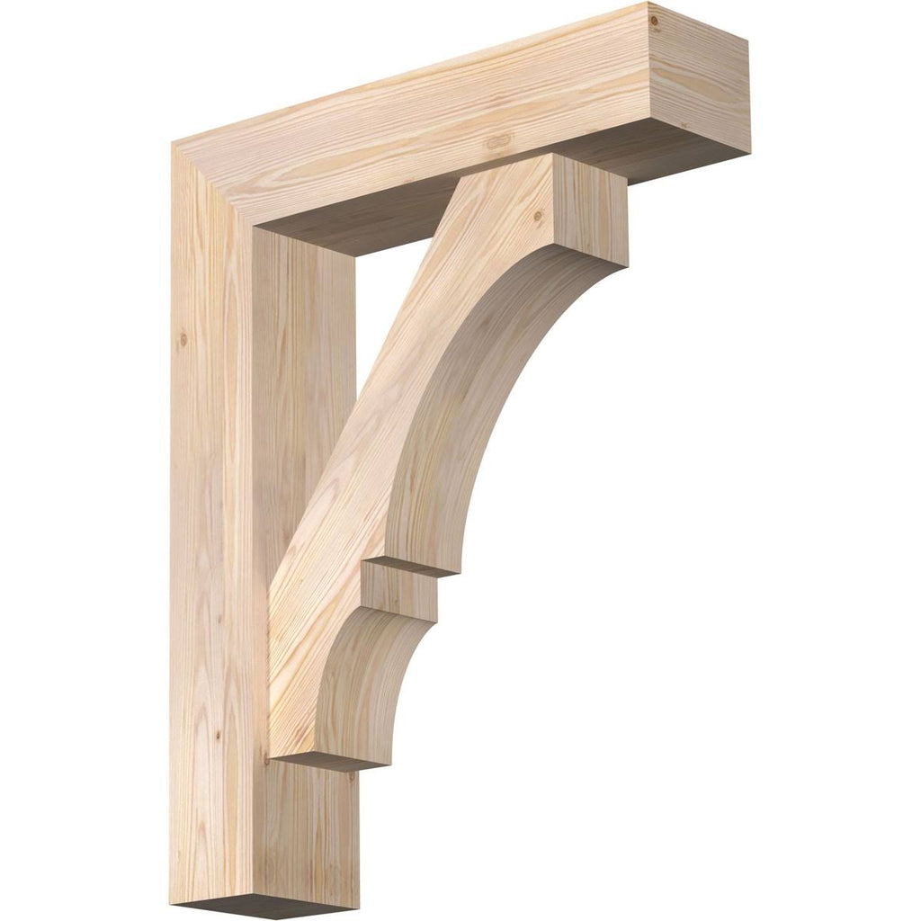 Douglas Fir Balboa Block Smooth Bracket with Offset Brace Z748