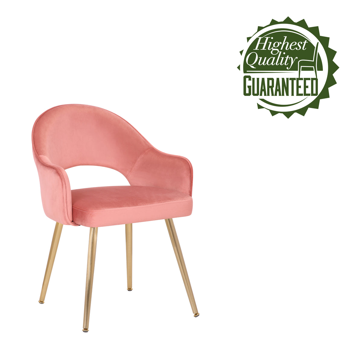 Velvet Upholstery Dining Chairs with Gold Metal Legs V3202