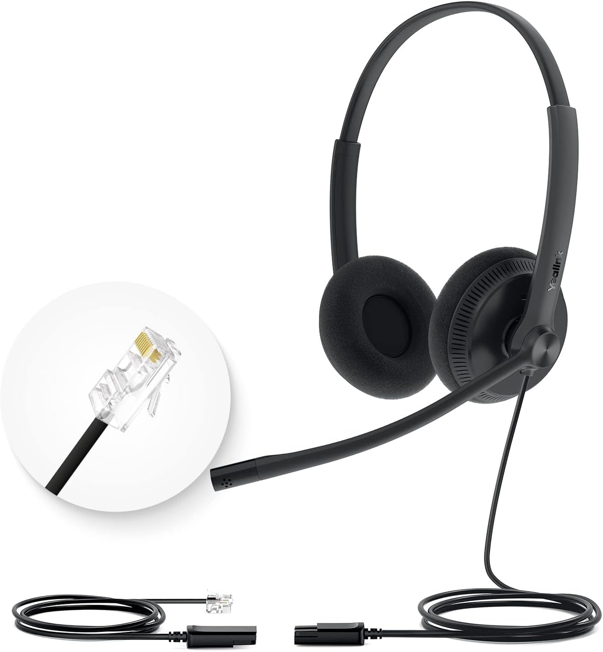 YHS34-DUAL Black Wired Headset with Microphone I6193