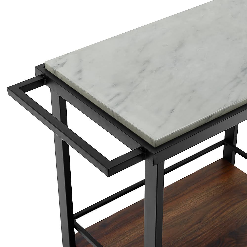 Faux White Marble Bar Cart T9674