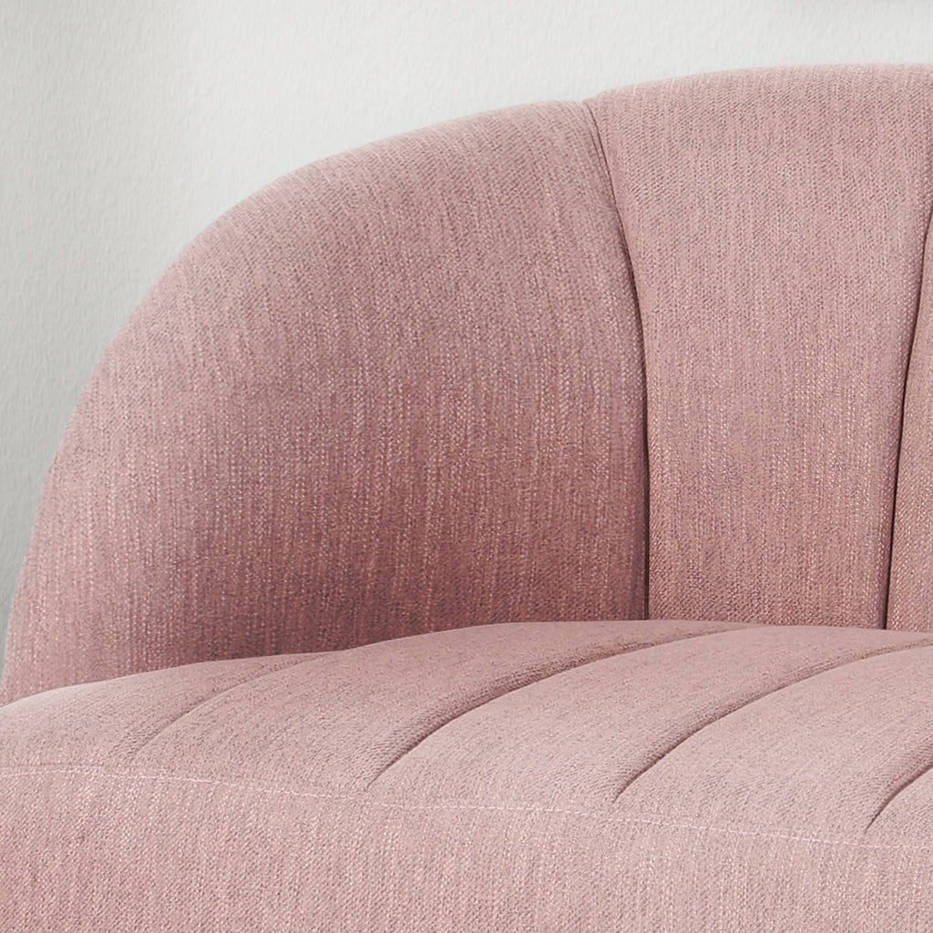Light Blush Polyester Fabric Loveseat with Hairpin Legs Y263509