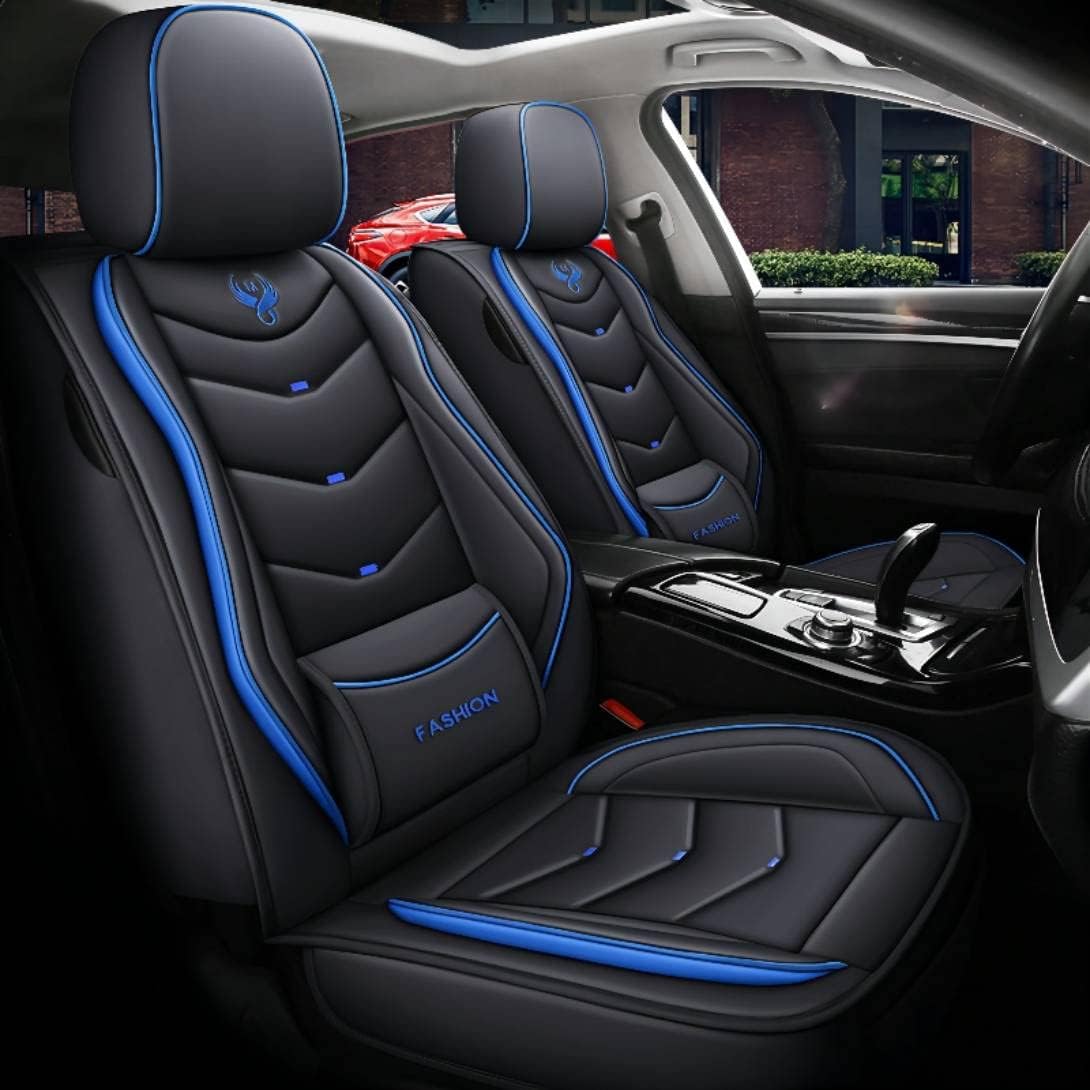 Black-red Synthetic Leather 5-Seater Full Seat Cover Set C374