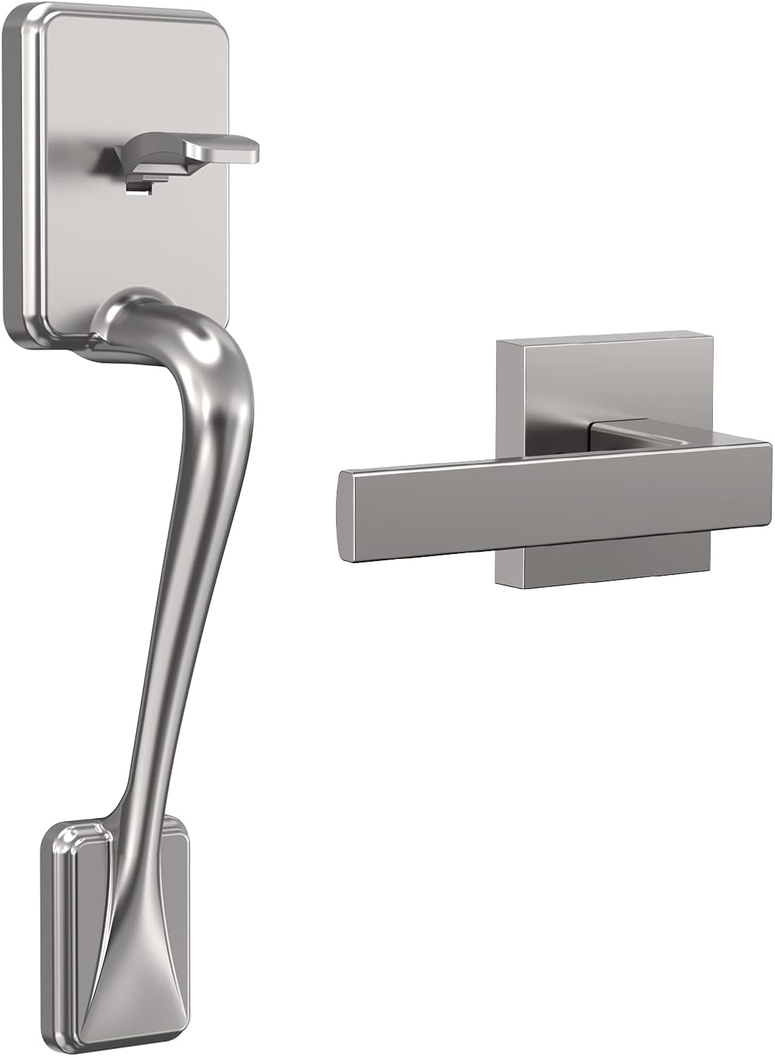 Entry Door Handleset with Door Lever, Satin Nickel Finish L65296