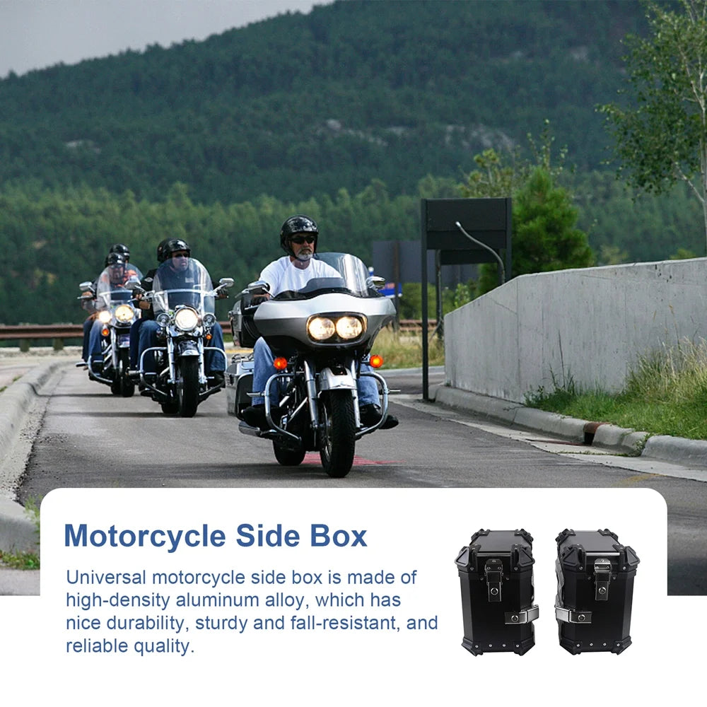 1 Pair 35L Aluminum Alloy Motorcycle Side Storage Box with 4 Keys B4504