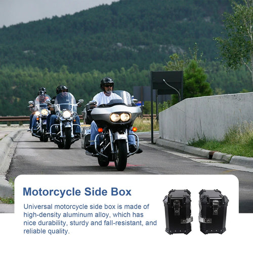 1 Pair 35L Aluminum Alloy Motorcycle Side Storage Box with 4 Keys B4504