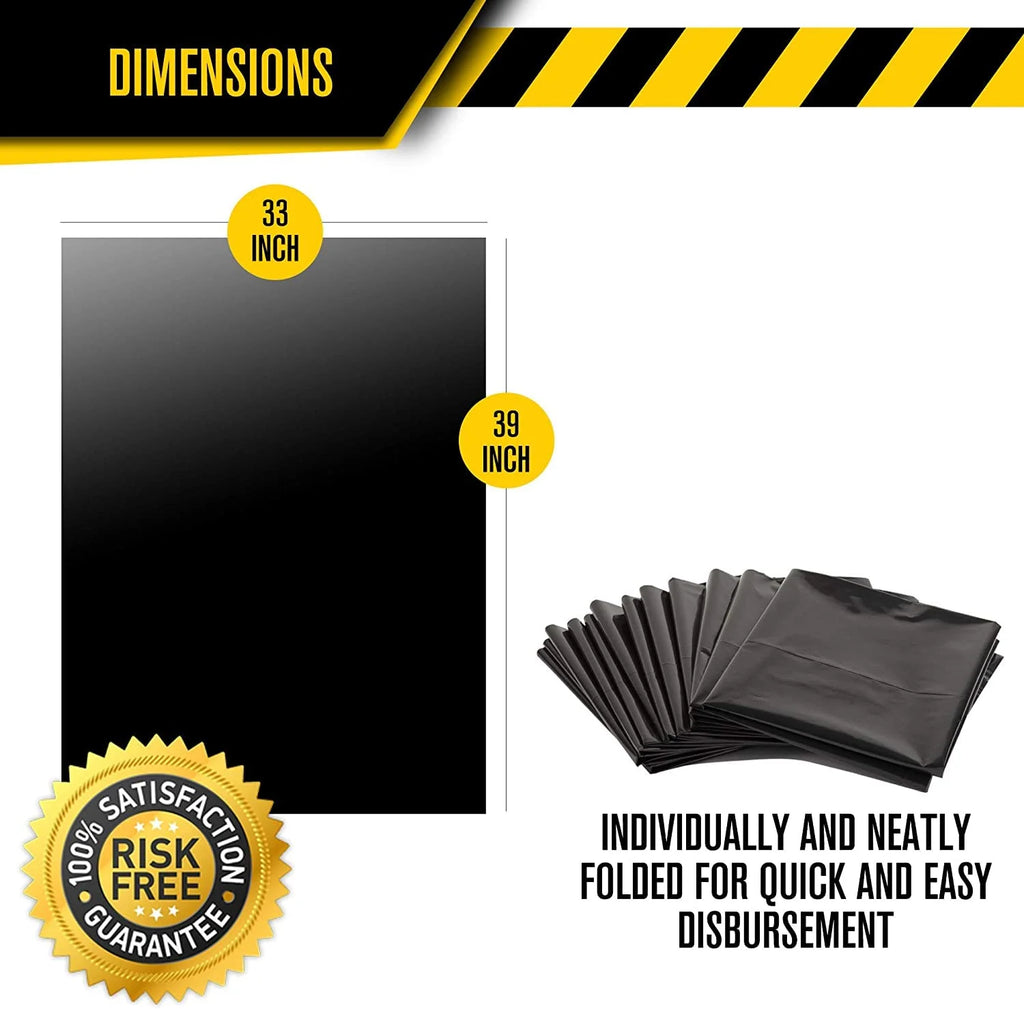 33 Gallon Heavy Duty Black Plastic Trash Bags with Ties 100 Pack O3700