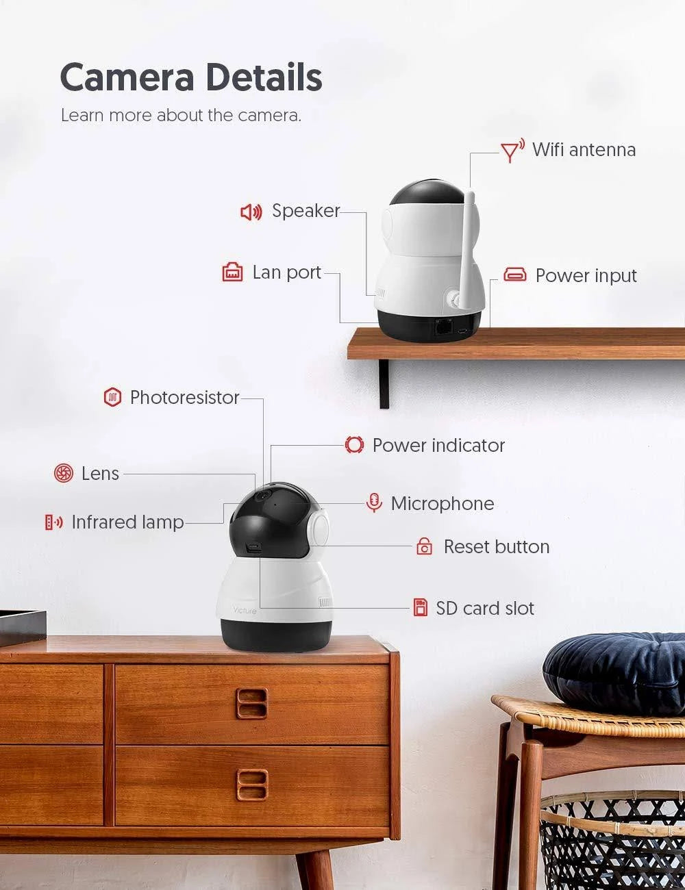 1080p FHD WiFi Indoor Security Camera P7320
