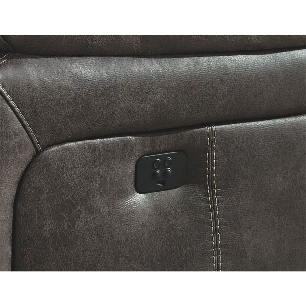 Contemporary Power Rocker Recliner in Steel Finish S886