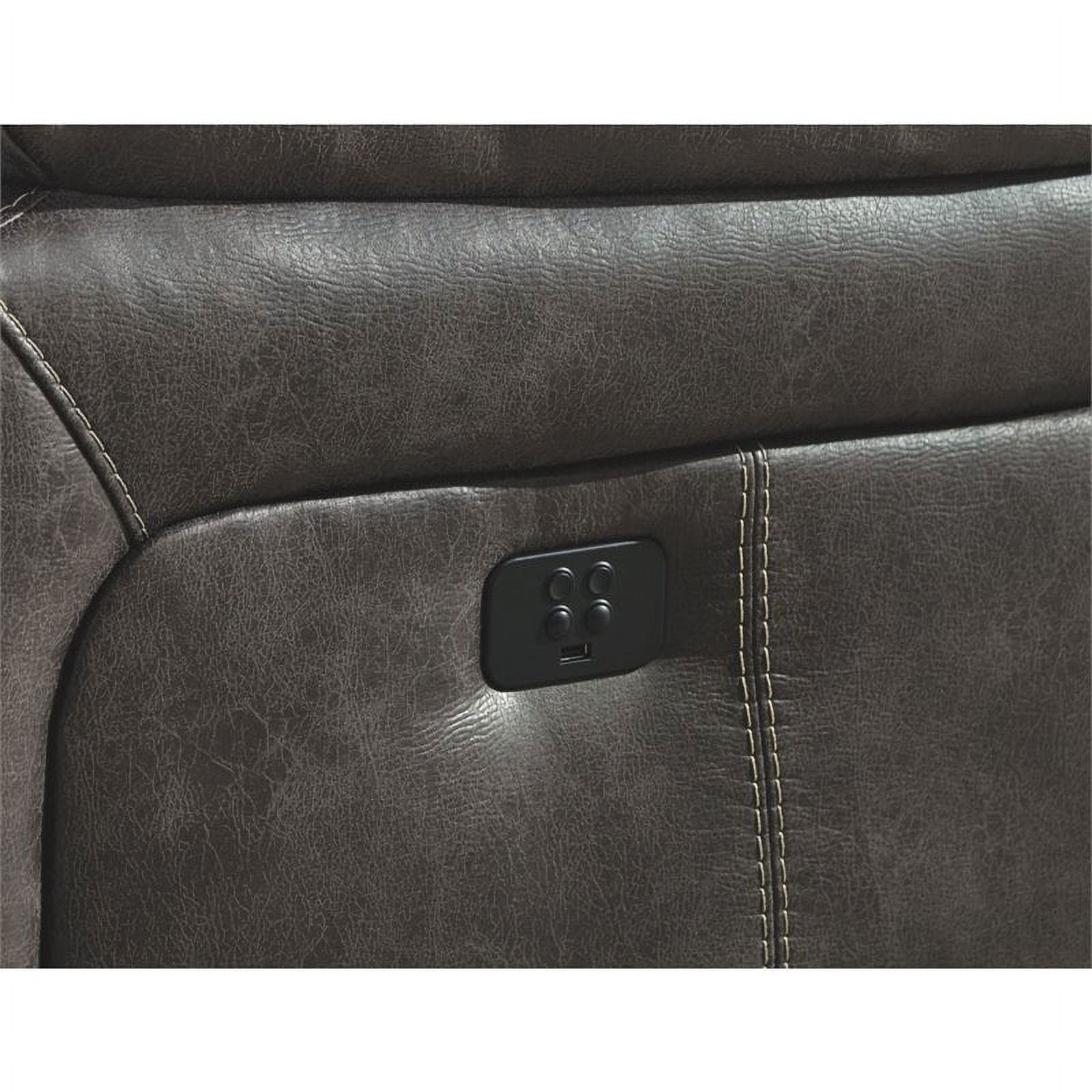 Contemporary Power Rocker Recliner in Steel Finish S886