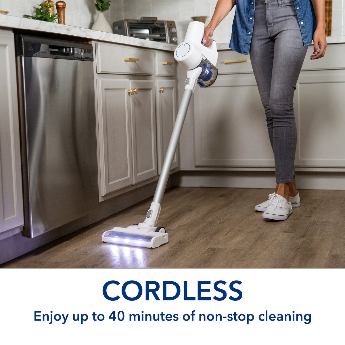 Cordless Stick Vacuum with HEPA Filtration and LED Headlight K2254