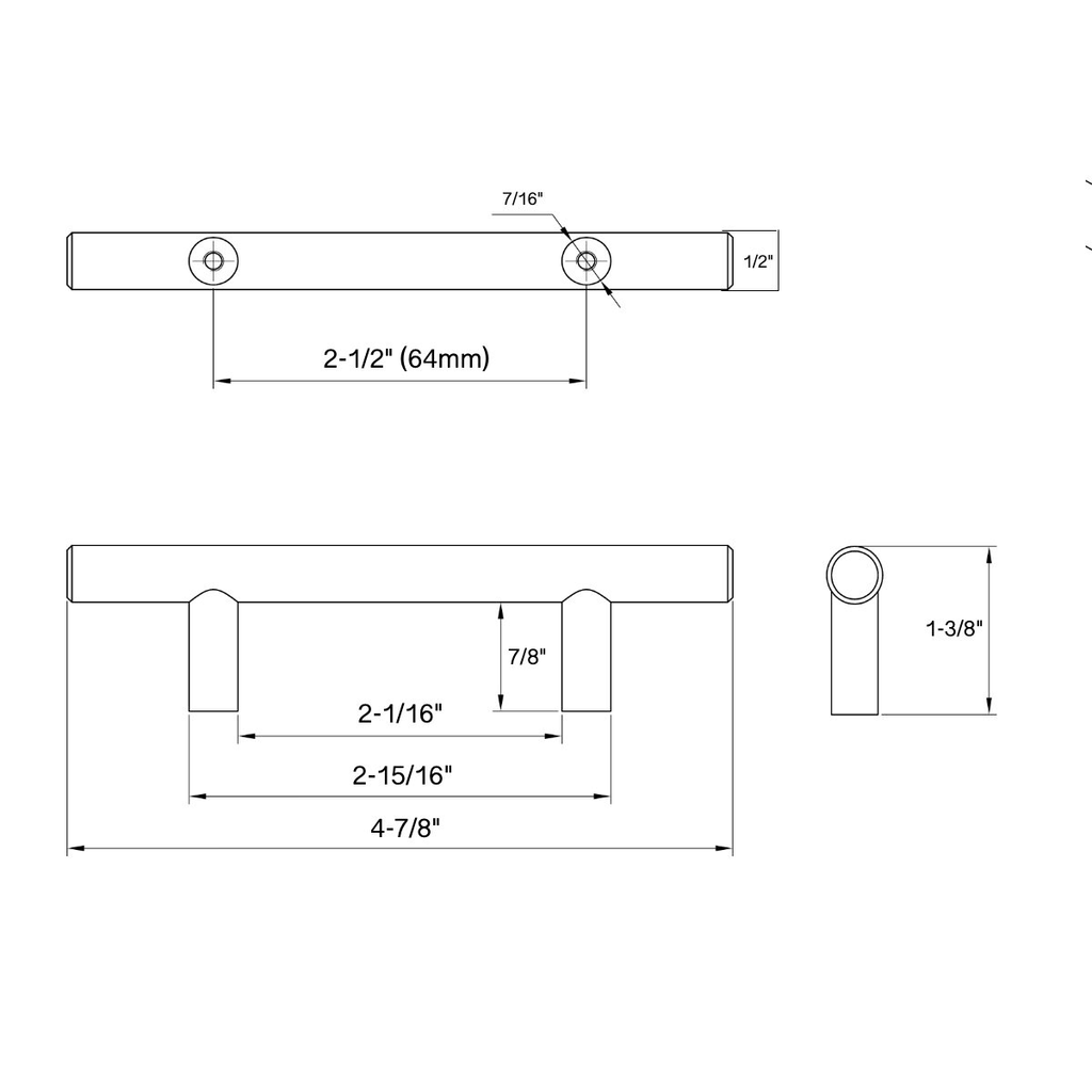 Flat Black Cabinet Hardware Bar Handle Pull 25 Pa J470