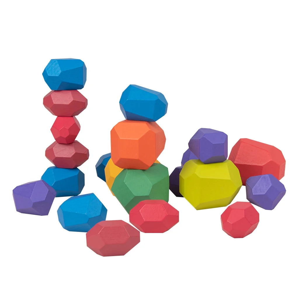 Wooden Stone Building Block Toy Stacking Game Toy M70845