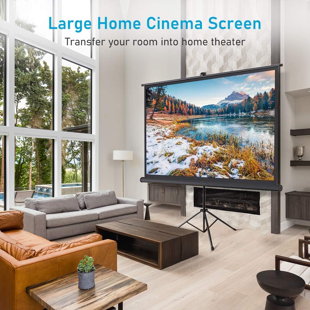 100 inch 16:9 Portable Projector Screen with Stand and Carry Bag V4079