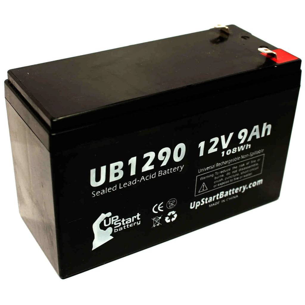 2x Pack 12V 9Ah Sealed Lead Acid Battery with F1 Terminal Adapters R5932