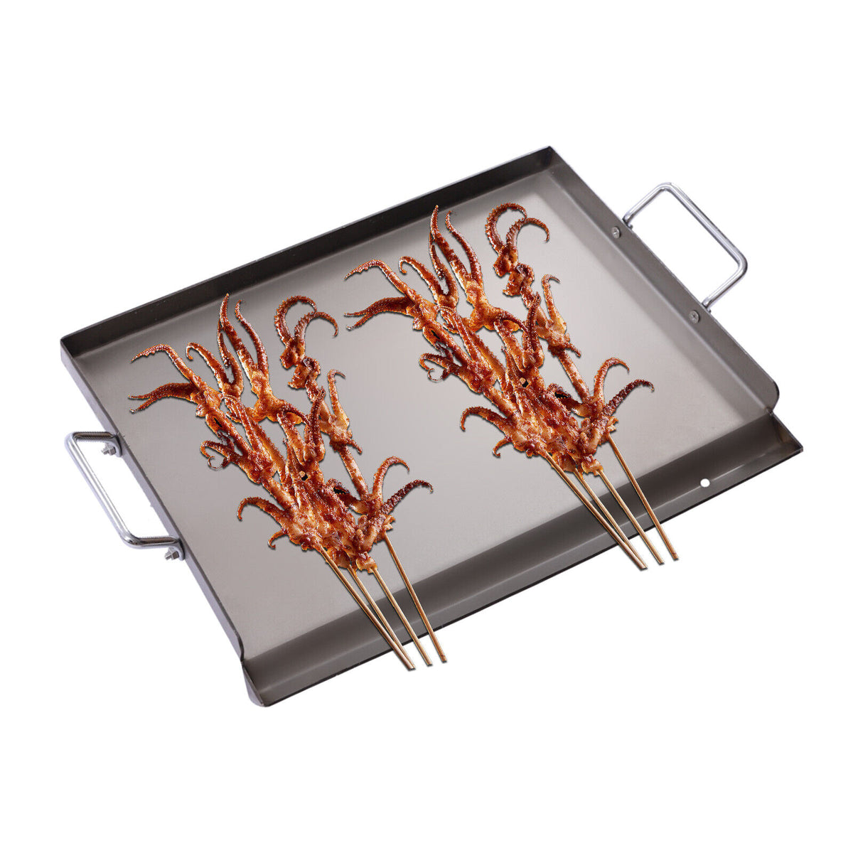 Stainless Steel Griddle Pan for BBQ Gas Grill & Charcoal Grill S5631