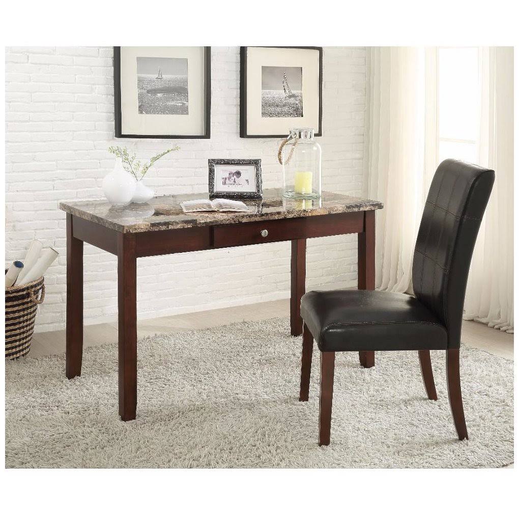 Brown Faux Marble Desk and Chair 2 Piece V9593