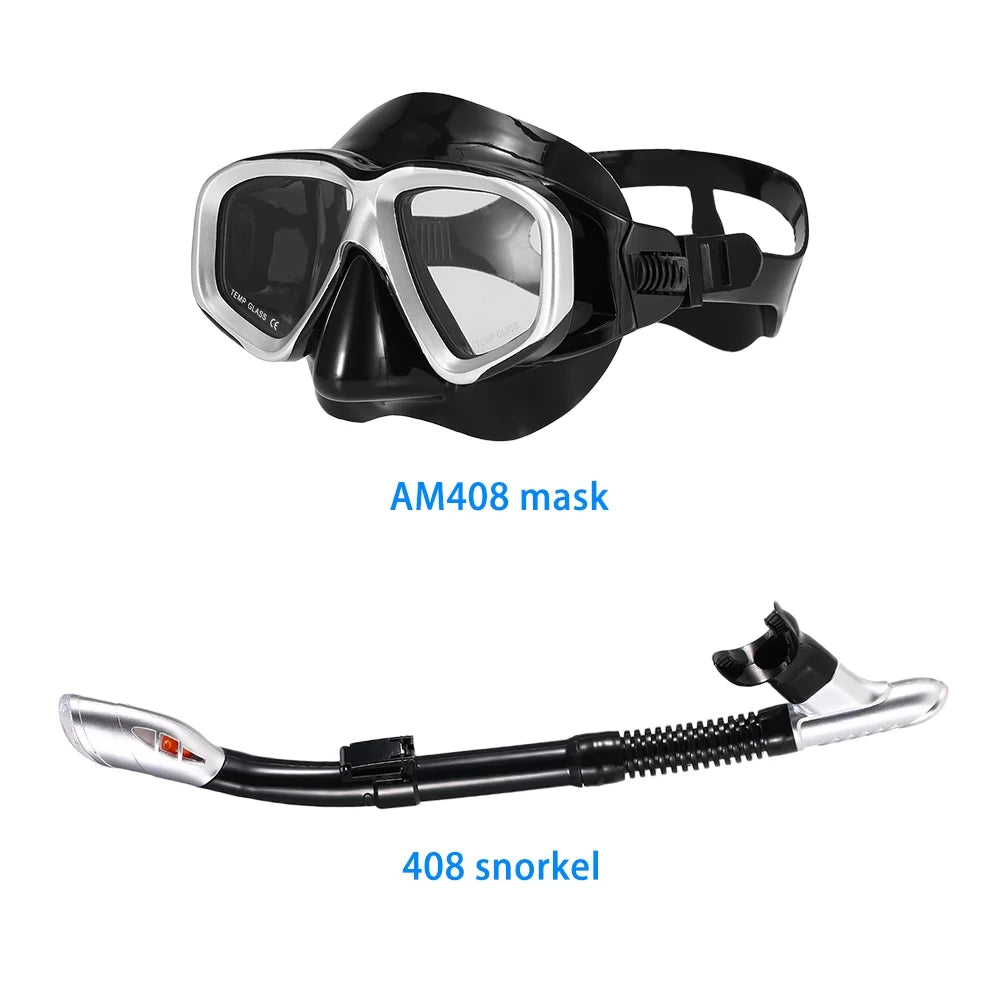 Freediving Snorkel Set with Goggles E879772