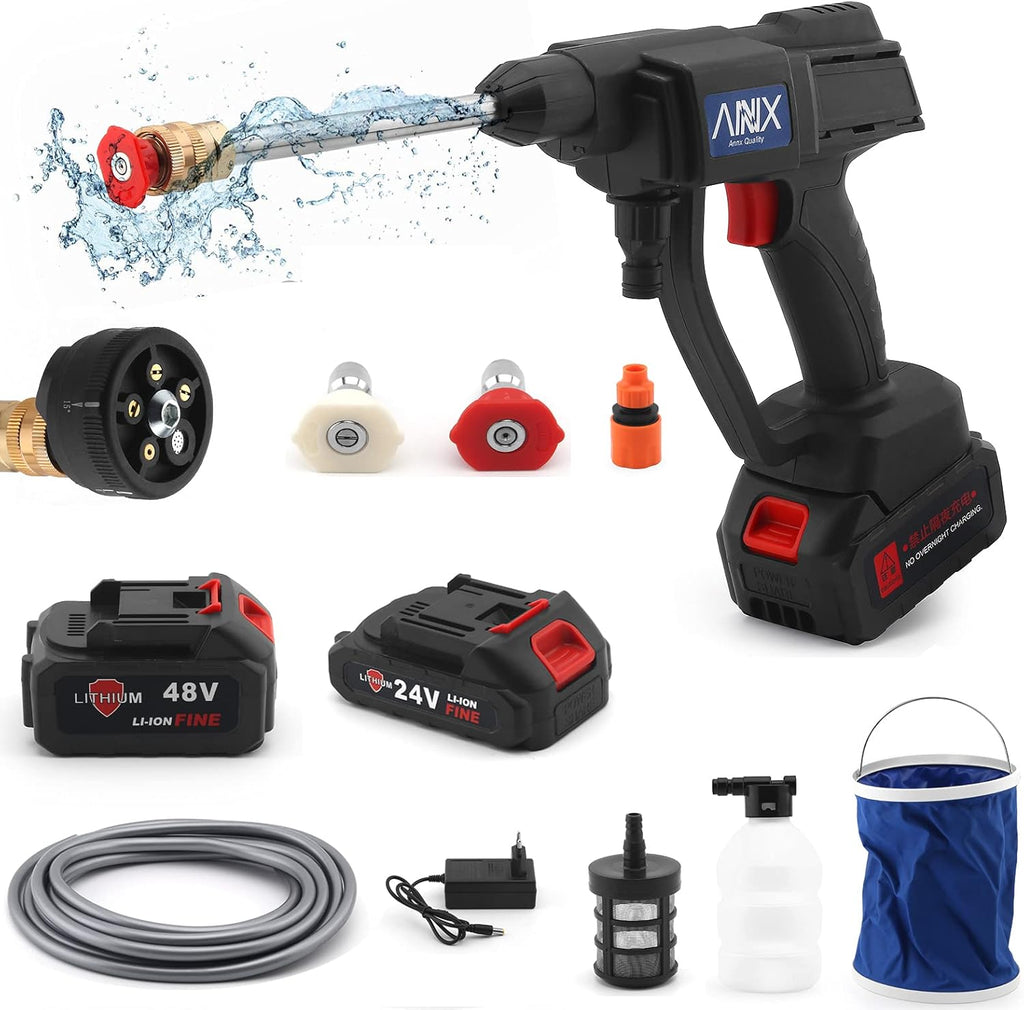 Cordless Electric Pressure Washer with 2PCS Portable Battery, 450PSI O783