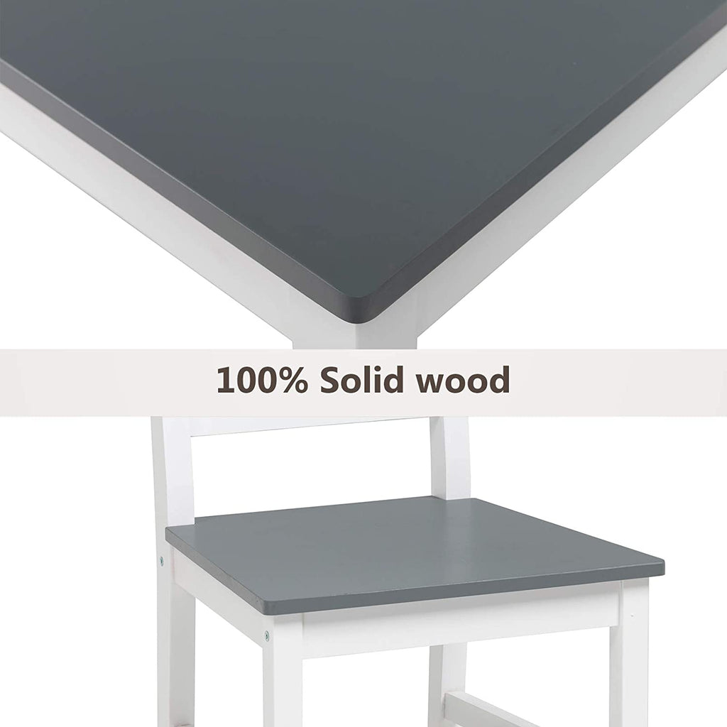 3-Piece Wood Dining Table and Chairs Set, Gray K60372