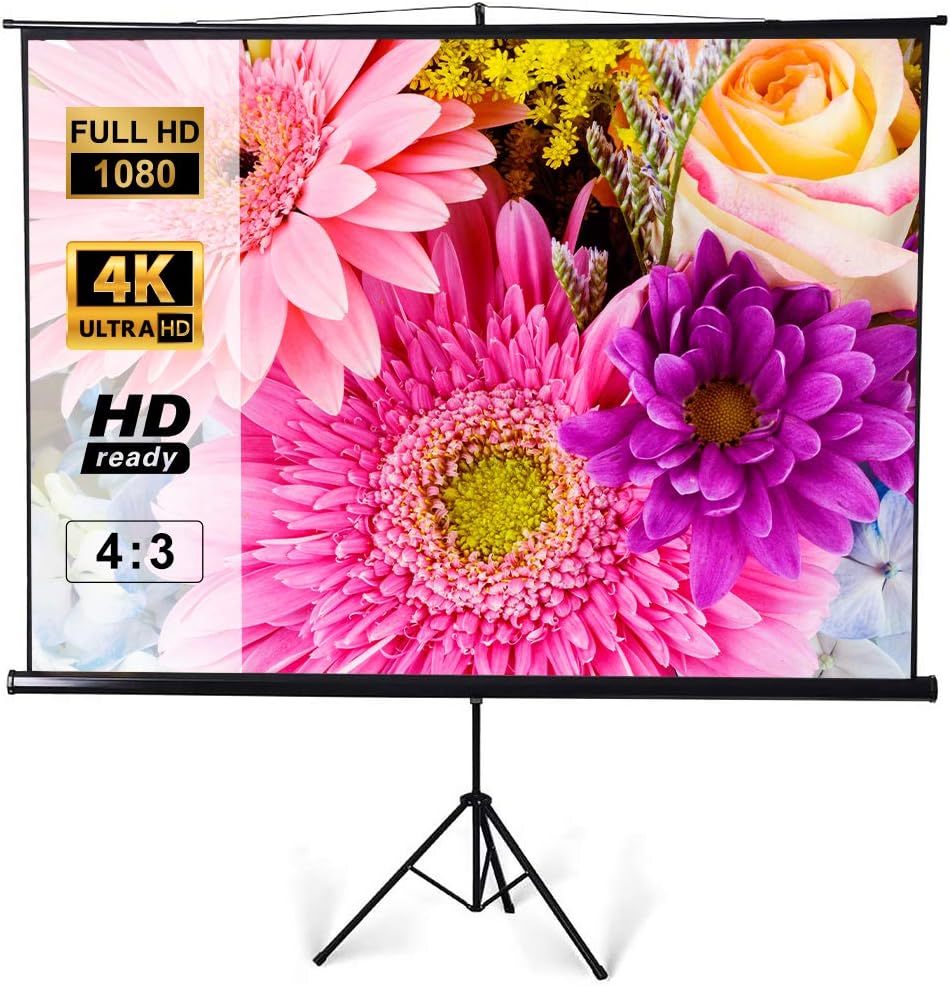 100 inch 16:9 Portable Projector Screen with Stand and Carry Bag V4079