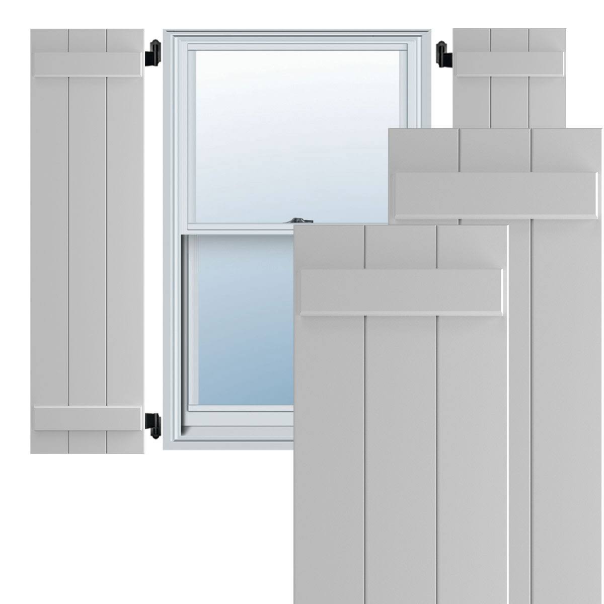 12x22W x 52x22H Primed Composite Board-n-Batten Shutters (Per Pair) N71816