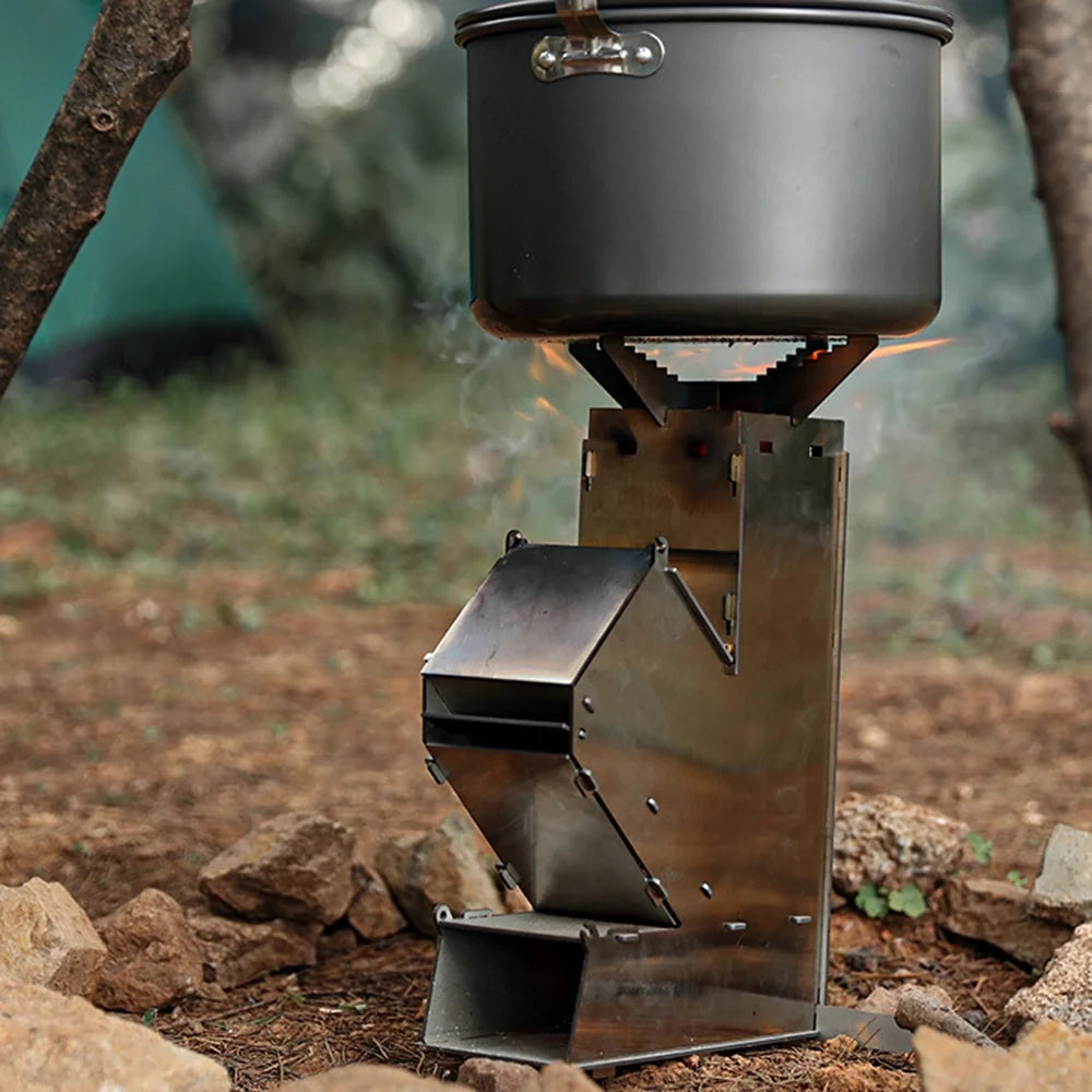 Collapsible Stainless Steel Wood Burning Stove F238