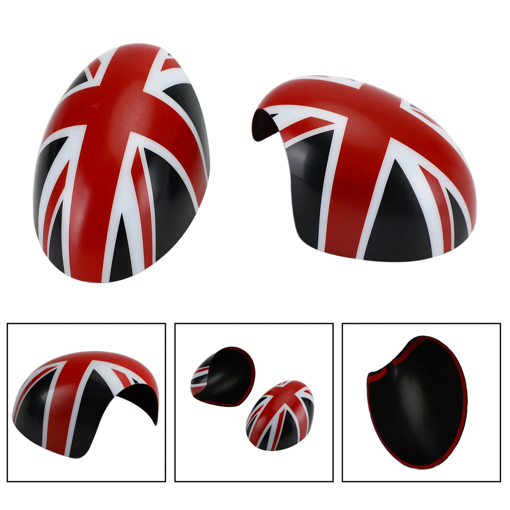 2pcs Black/Red Mirror Covers for MINI Cooper X54318