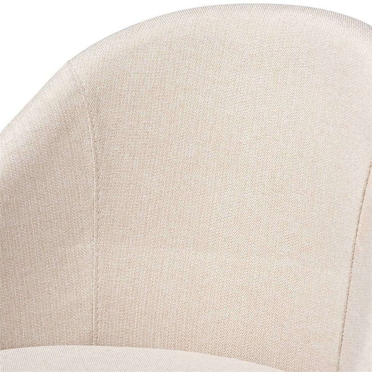 Beige Wood & Fabric Swivel Bar Stool (Set of 2) Z351