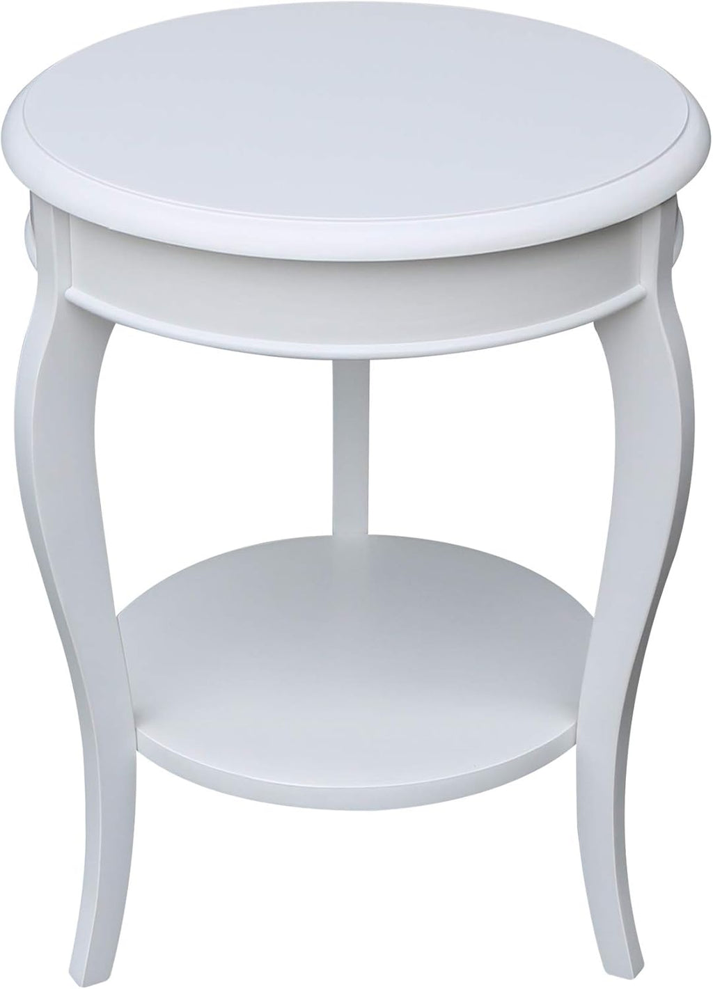 White Round End Table Q324771