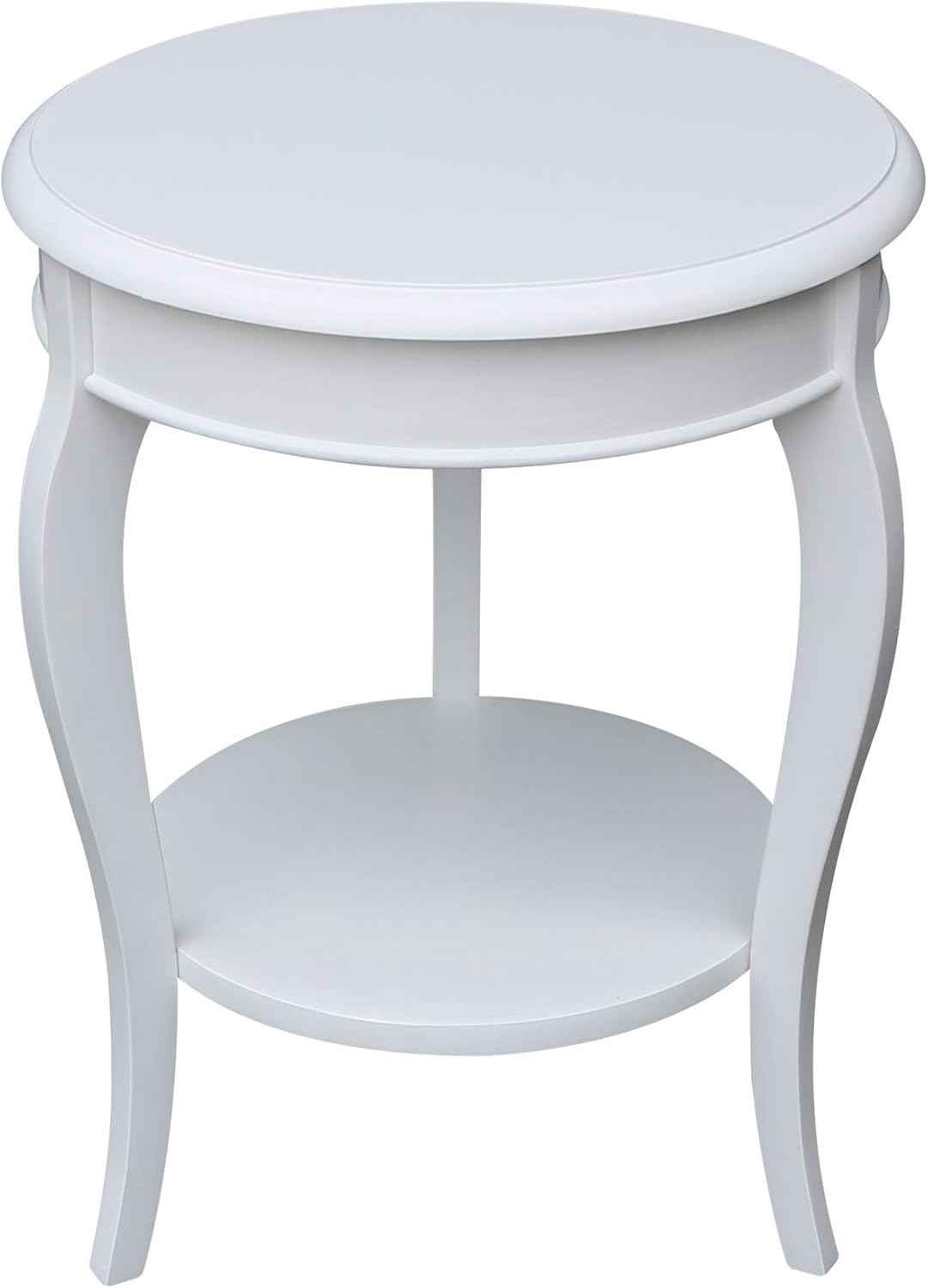 White Round End Table Q324771