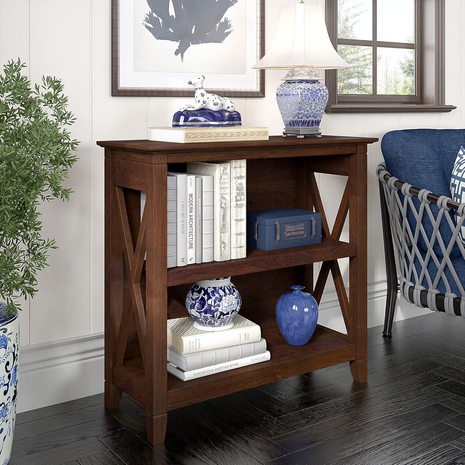 Small 2 Shelf Bookcase, Bing Cherry T3274