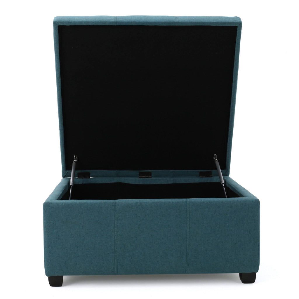 Dark Gray Fabric Storage Ottoman R430