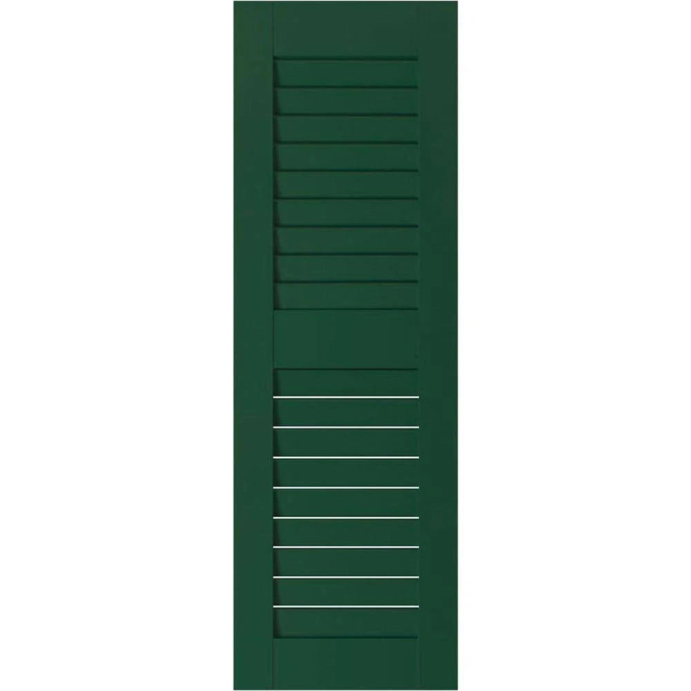 15 in. x 49 in. Exterior Real Wood Pine Louvered Shutters Pair C498941