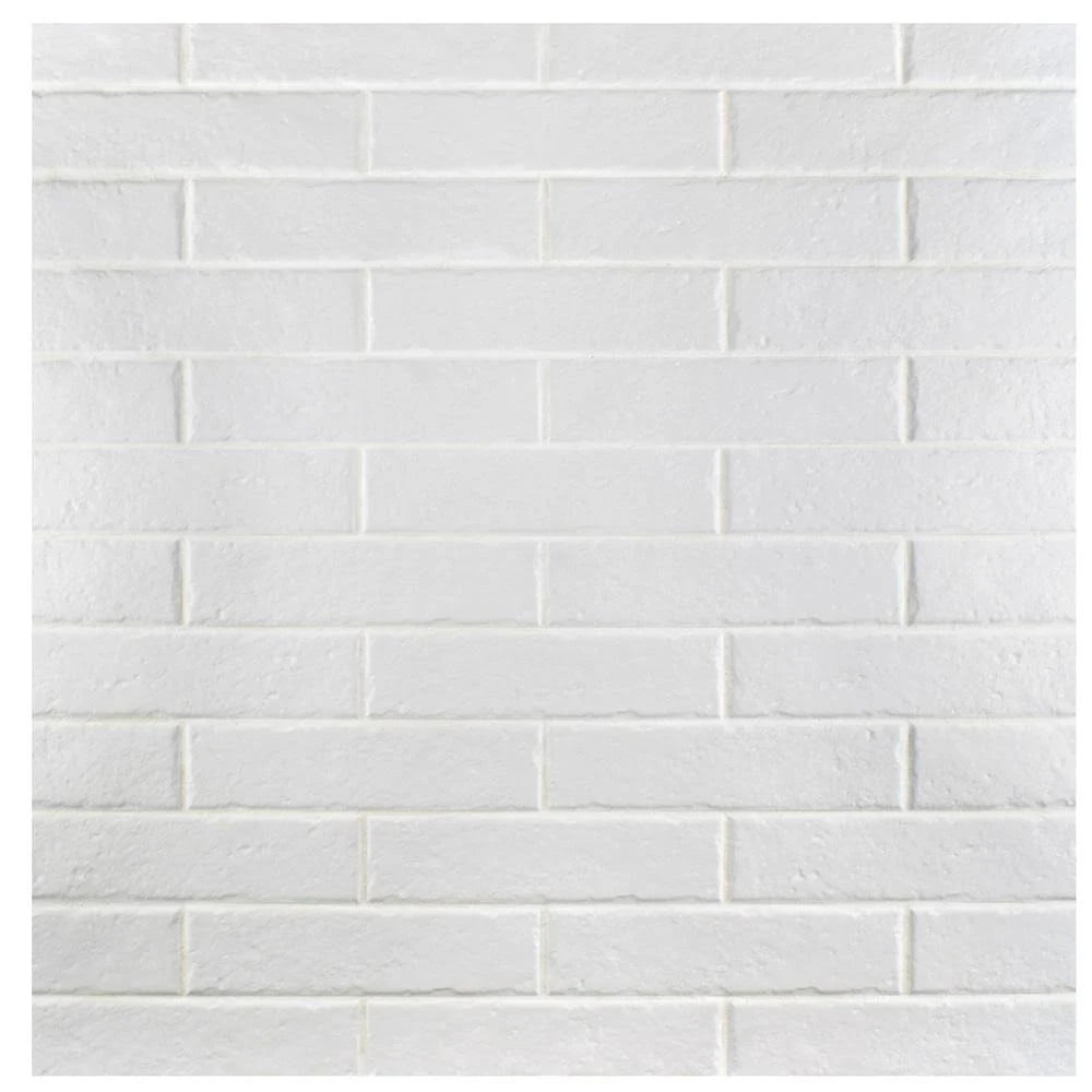 White 2-3/8 in. x 9-1/2 in. Porcelain Floor and Wall Tile G5738