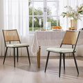 Rattan Dining Chairs with Metal Frame and Rattan Backrest M9990