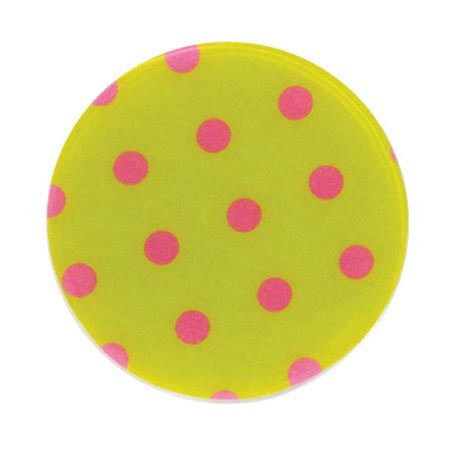 Green or Pink Dots Silicone Trivet - Pack of 3, Size: 8.25 D x 12.125 W x 0.125 H N93162