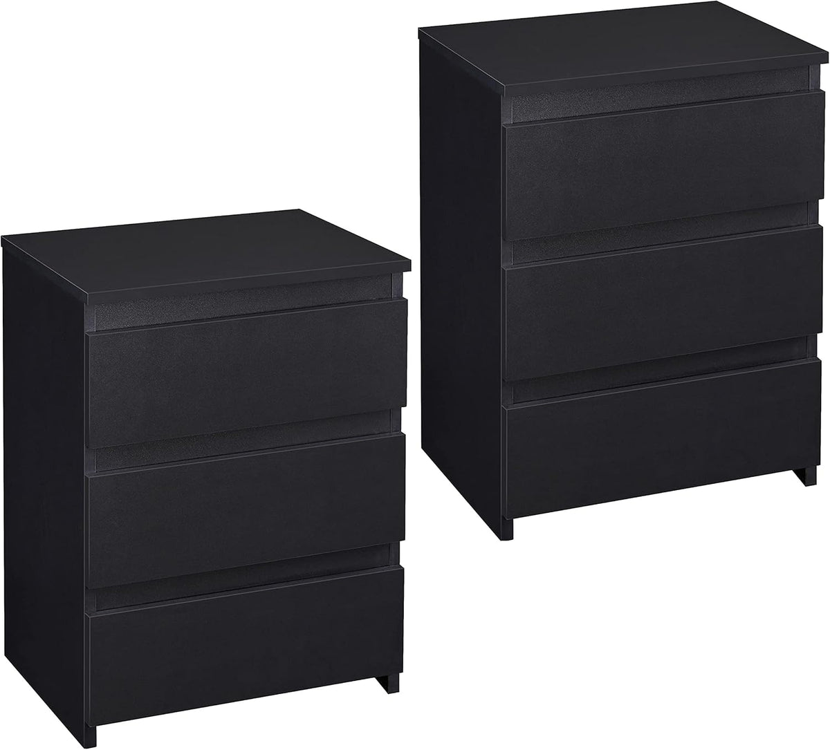 Black 3 Drawer Set of 2 End Tables S55017