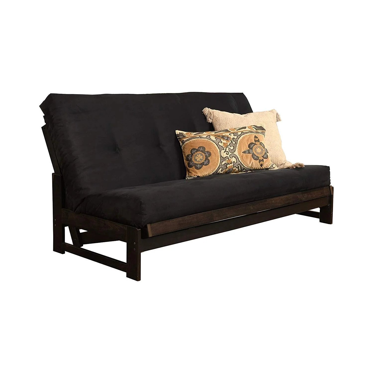 Vintage Futon Frame with Suede Black Mattress R187220