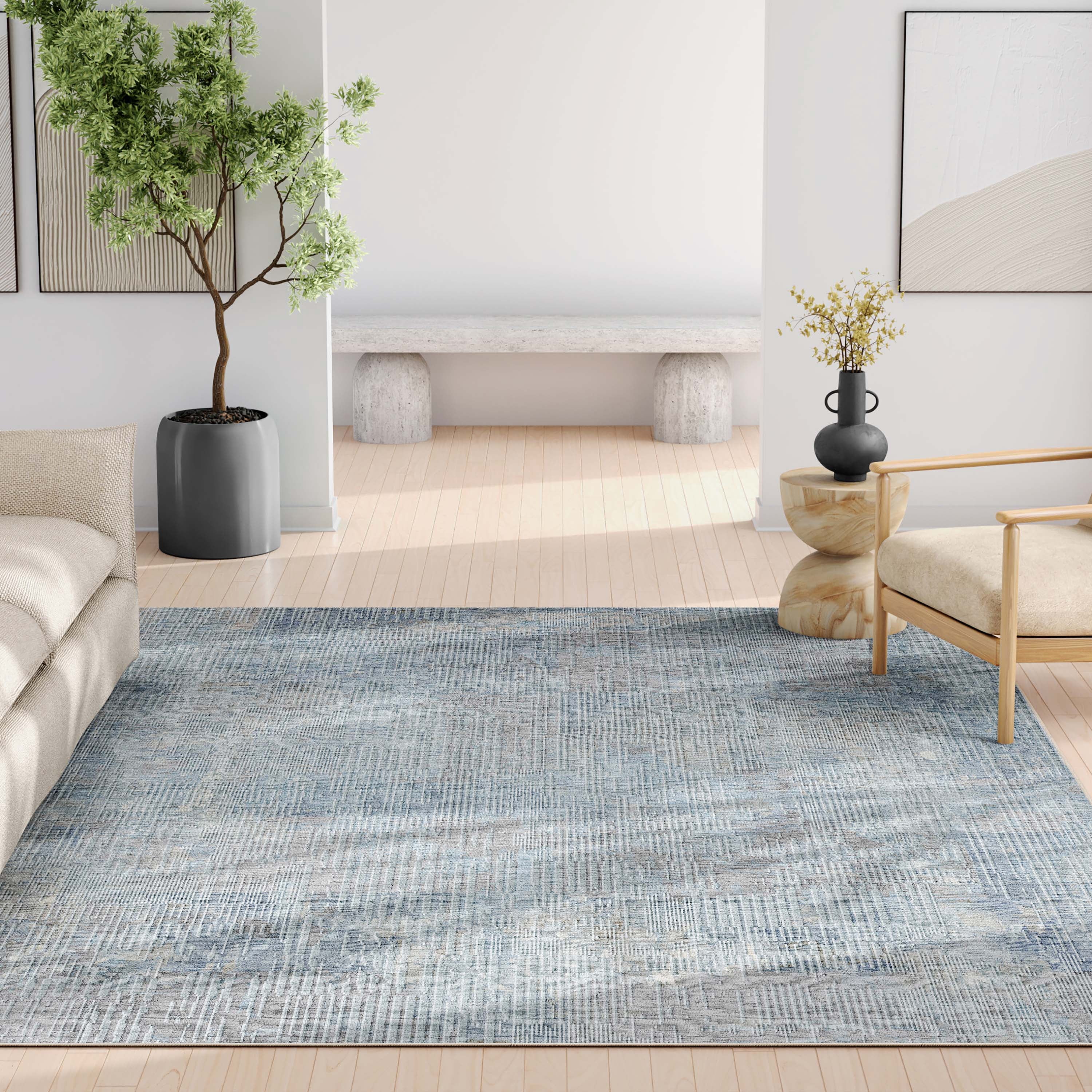 Blue Vintage Flatweave Area Rug O9579