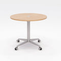 36x22 Round River Cherry Pedestal Table with Casters T760369