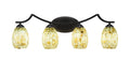 Matte Black Four Light Bath Bar B785086