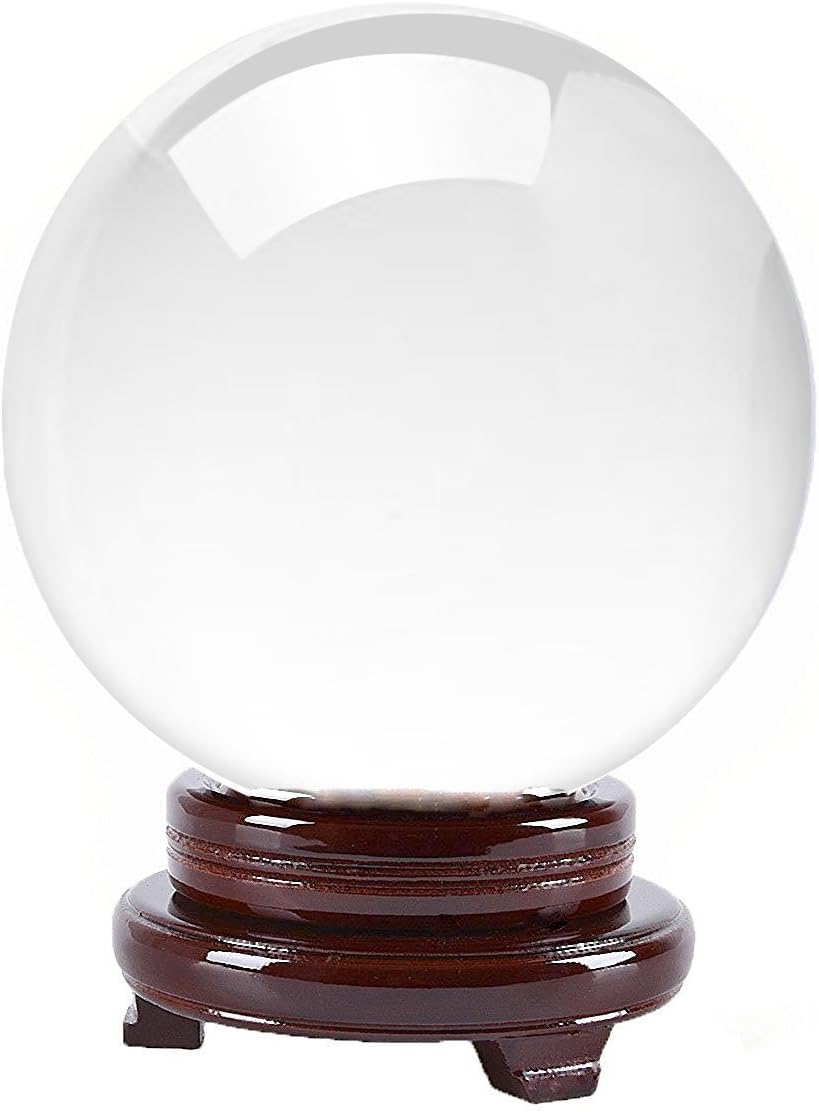 Crystal Ball 130mm with Wooden Stand Pack of 2 H92659