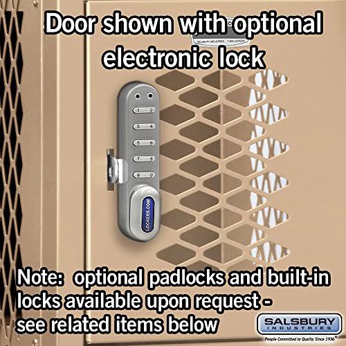 Vented Metal Locker, Six Tier, Tan D58314