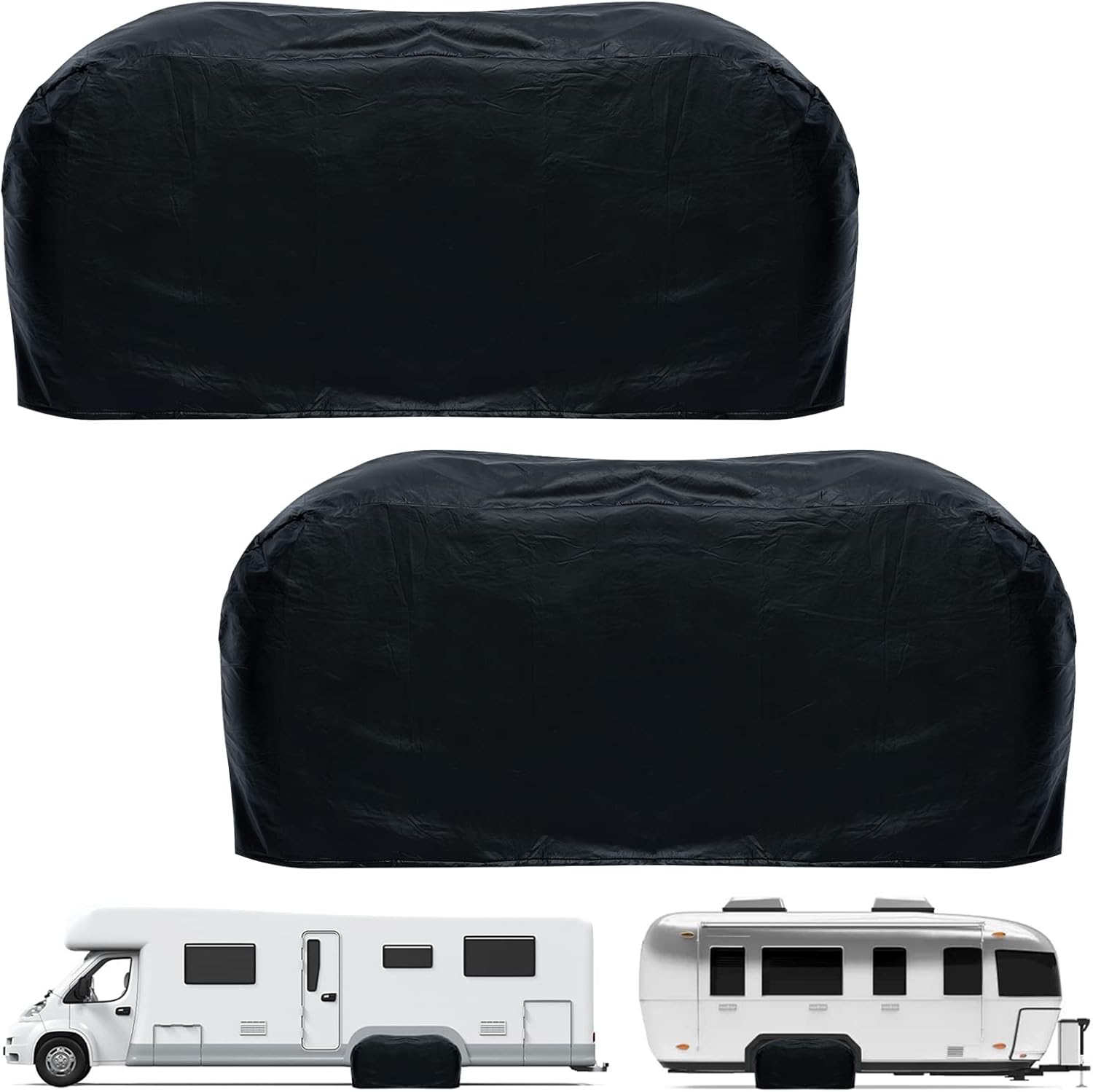 2 Pcs Waterproof Double Wheel Cover for RV Trailer Tires 30" to 32" Black D32413