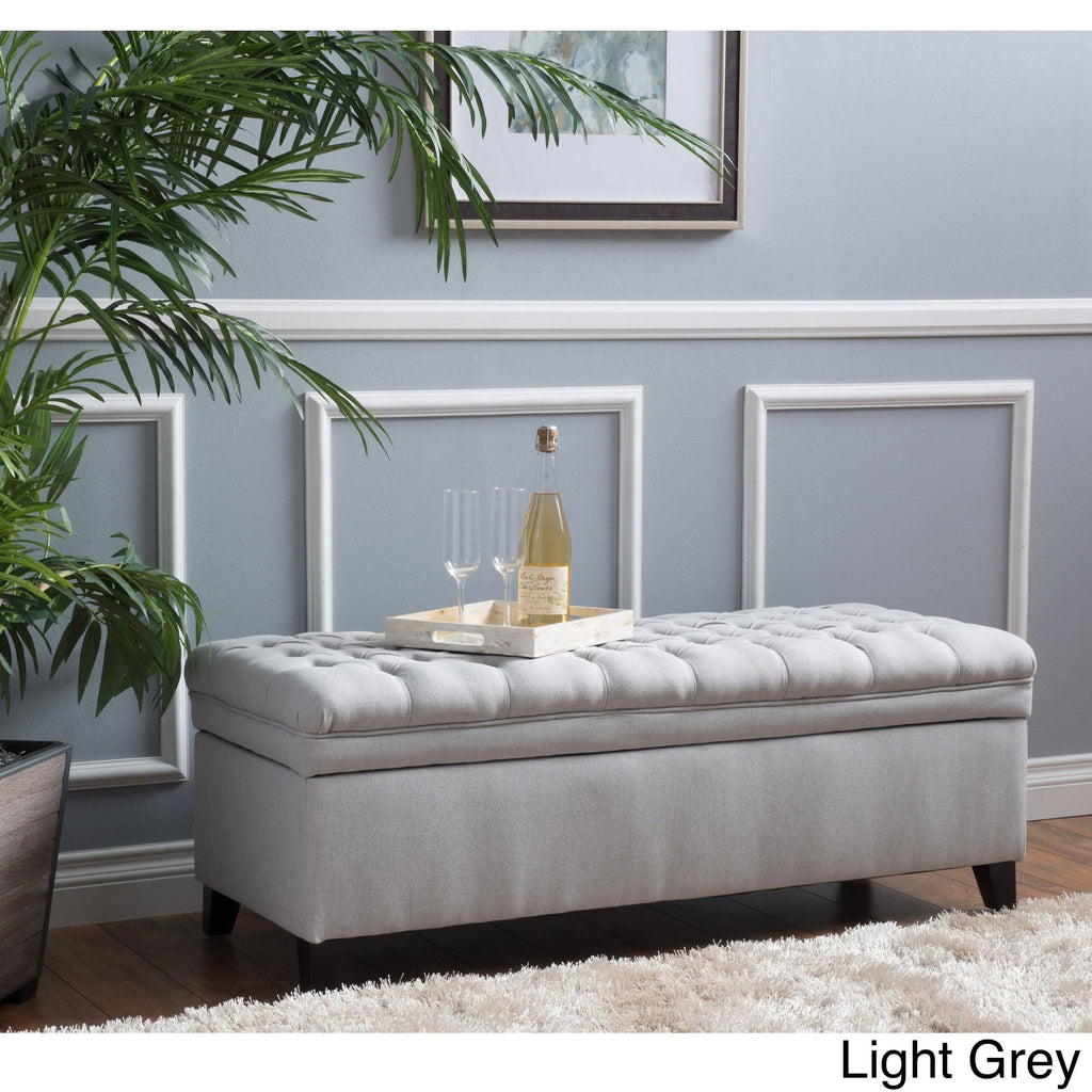 Tufted Fabric Storage Ottoman Bench A620