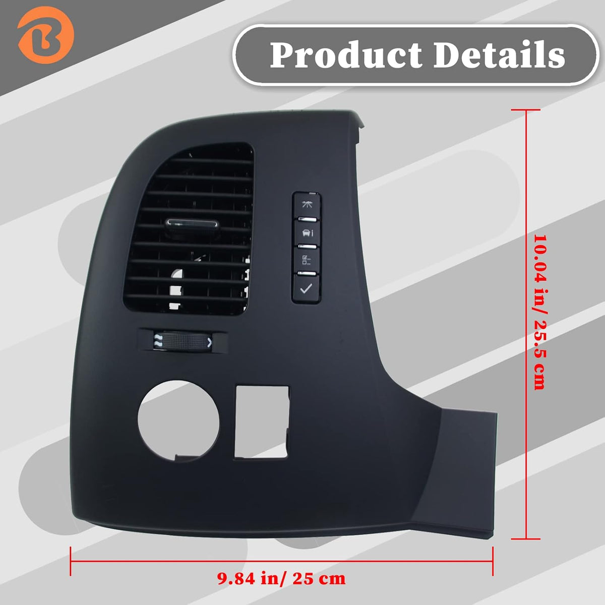 Driver Information Center Control Panel Air Vent Compatible with Chevy Suburban Tahoe Silverado GMC Sierra Yukon XL 1500 2500 3500 HD 2007-2013 Pack of 2 L756