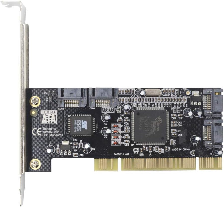 4 Ports PCI SATA Raid Controller Internal Expansion Card with 2 Sata Cables Y274685