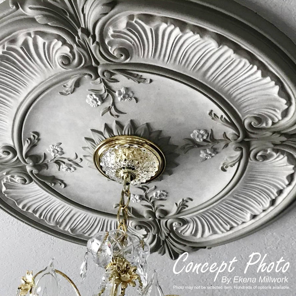 23 5/8x22OD x 3 7/8x22ID x 2 1/8x22P Hand-Painted Ceiling Medallion D71307