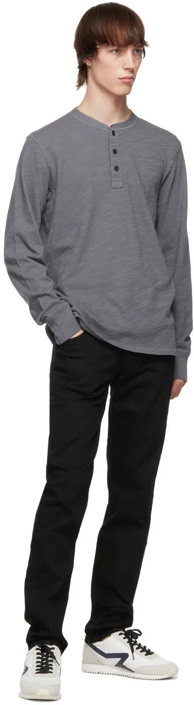 Grey Cotton Henley T925524